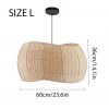 Asymmetric Ribbon Lampshade Wabi Sabi Rattan Pendant Light Size L