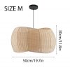 Asymmetric Ribbon Lampshade Wabi Sabi Rattan Pendant Light Size M