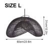 Black Cloud Rattan Pendant Light Size L