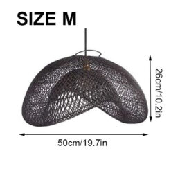 Black Cloud Rattan Pendant Light Size M