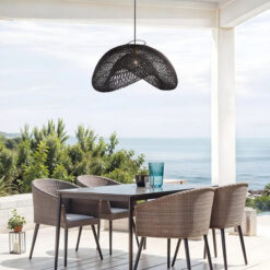 Black Rattan Cloud Pendant Light Fixture Kitchen