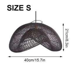 Black Rattan Cloud Pendant Light Size S
