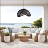 Black Wabi-sabi Rattan Cloud Pendant Light Fixture