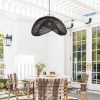 Black Wabi-sabi Rattan Cloud Pendant Light Fixtures