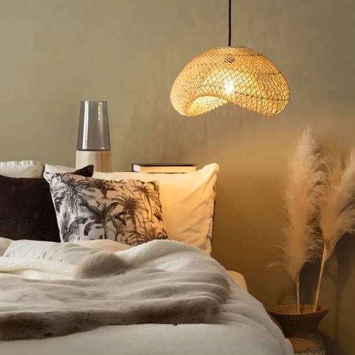 Cloud Rattan Pendant Light Bedside