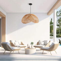 Cloud Rattan Pendant Light Livingroom