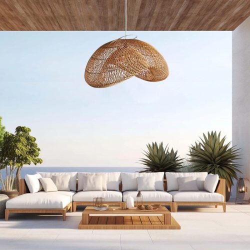 Cloud Rattan Pendant Light Outdoor