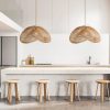 Cloud Rattan Pendant Light Over Kitchen Island