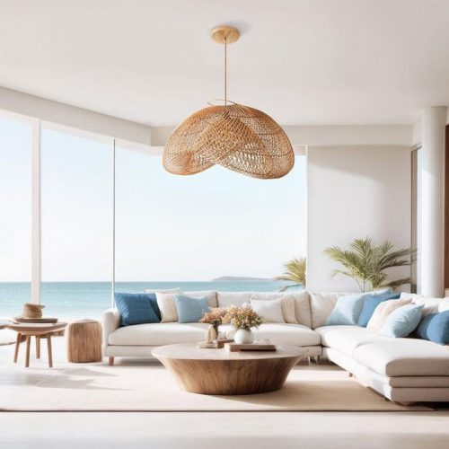 Cloud Rattan Pendant Light For Living Room