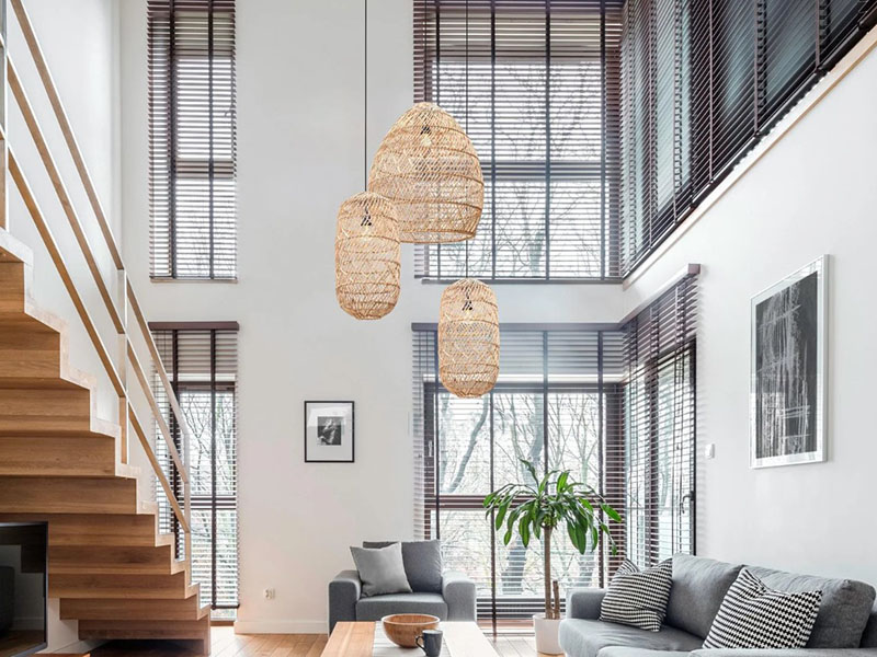 Cluster Rattan Living Room Light