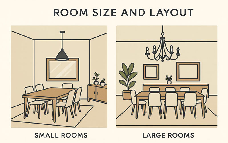 Consider Dining Room Size And Layout When Choosing Lighting