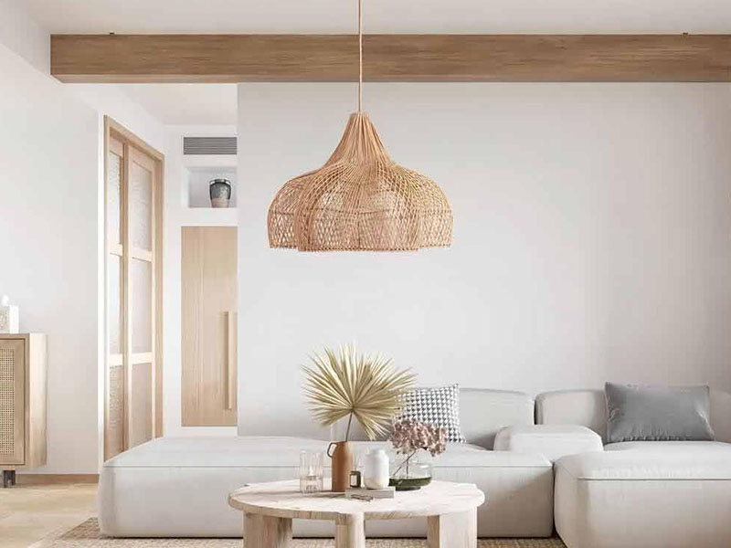 Dining Room Rattan Chandelier Bolide Pendant Light