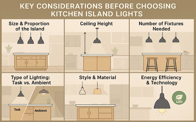 Key Considerations Before Choosing Kitchen Island Lights