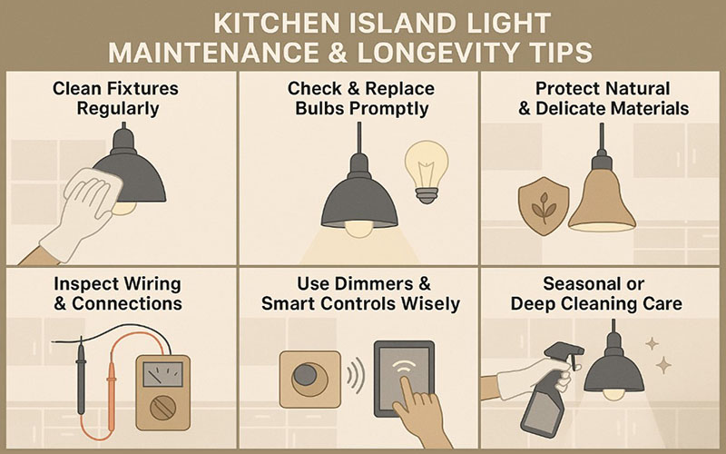 Kitchen Island Light Maintenance & Longevity Tips