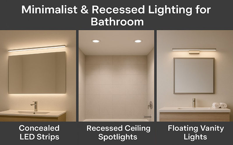 Minimalist & Recessed Lighting For Bathroom