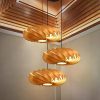 Oak Veneer Chandelier Wood Pendant Light Kitchen Dining Room