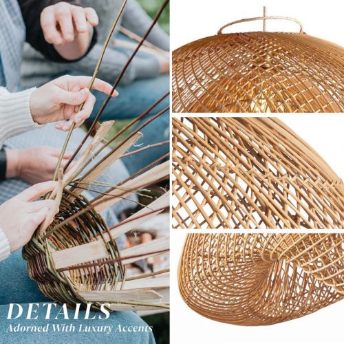 Rattan Cloud Pendant Light Hanging Detail