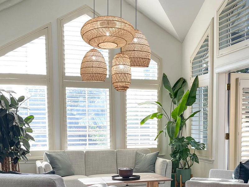 Rattan Living Room Light, Blending Natural Charm With Cozy Ambiance.