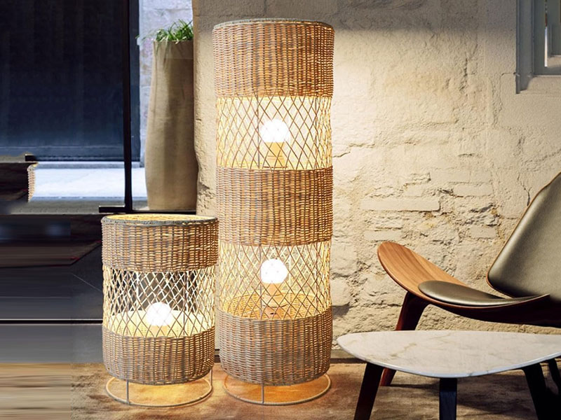 Retro Rattan Floor Lamp For Living Room