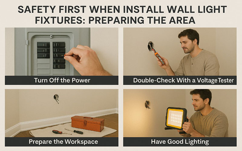 Safety First When Install Wall Light Fixtures Preparing The Area