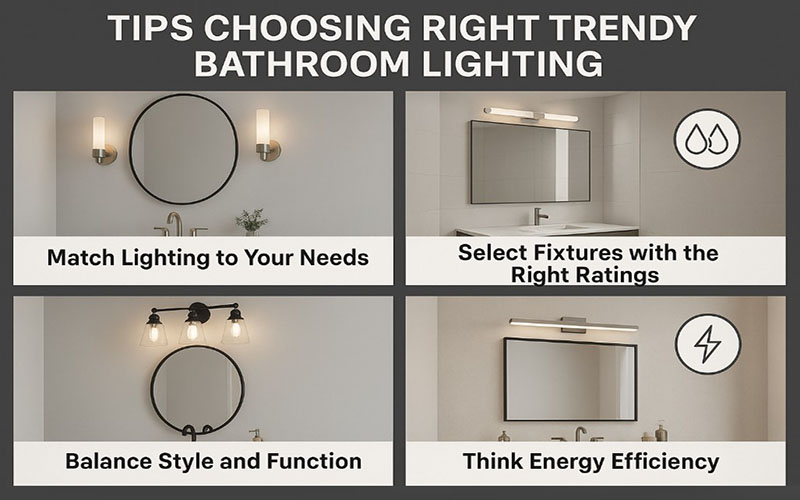 Tips Choosing Right Trendy Bathroom Lighting