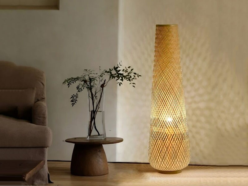 Wicker Bamboo Floor Lamp Creative