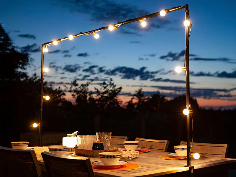 Clamp-on String Lights Perfect For Evening Gatherings.