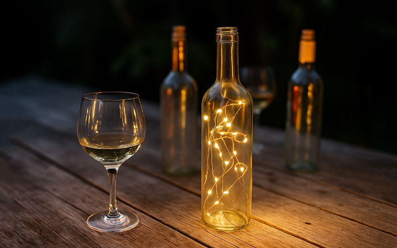 Diy Bottle Lamp For Outdoor Table