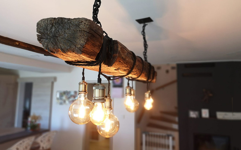 Dining Room Reclaimed Beam Chandelier