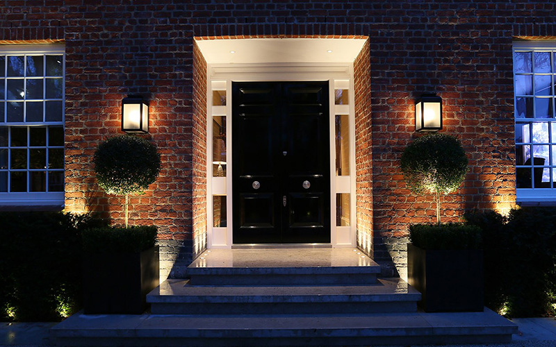 Exterior Front Door Lighting Highlights The Architecture Of Your House