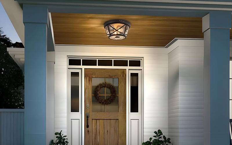 Front Door Ceiling Lighting For Covered Porches And Porticos
