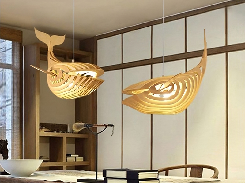 Handcrafted Wood Chandelier For Dining Room