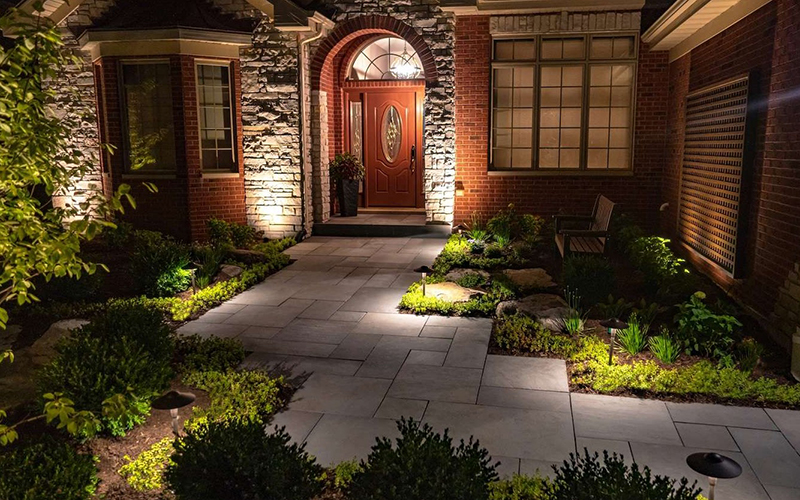 Layered Front Yard Lighting That Welcomes You Home