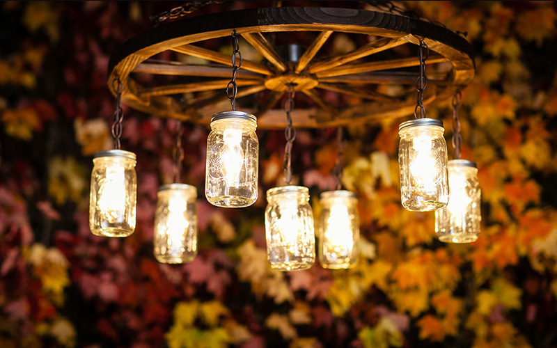 Mason Jar Chandeliers Are Also A Great Choice For Decorating An Outdoor Bar