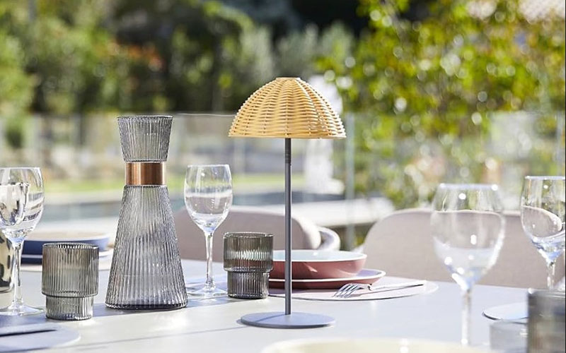 Outdoor Rattan Table Lamps