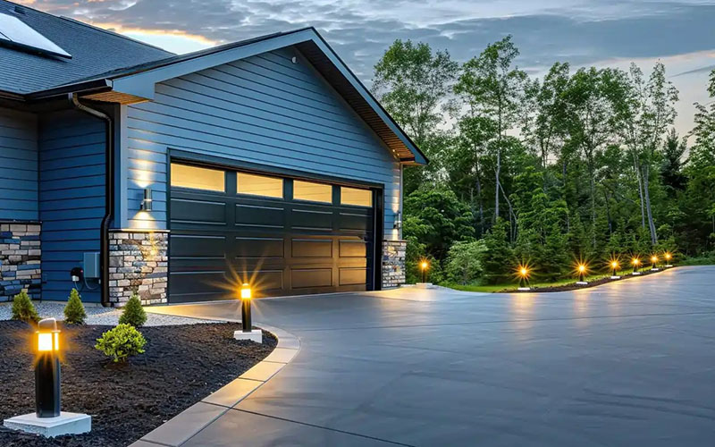 Pathway And Driveway Lighting Idea Outdoor Garage