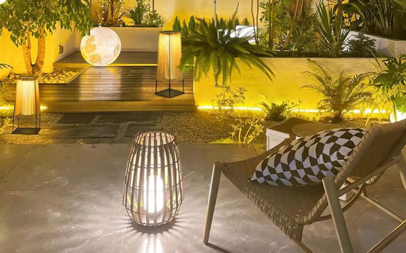 Rattan Floor Lamp For Seating Areas