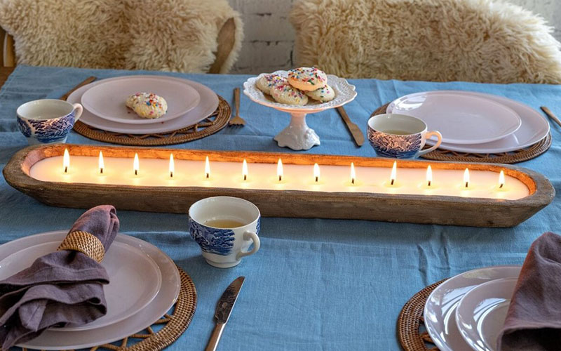 Rustic Candle Boats Table Light