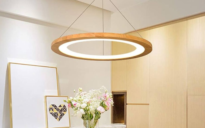 Wooden Ring Chandelier Dining Room