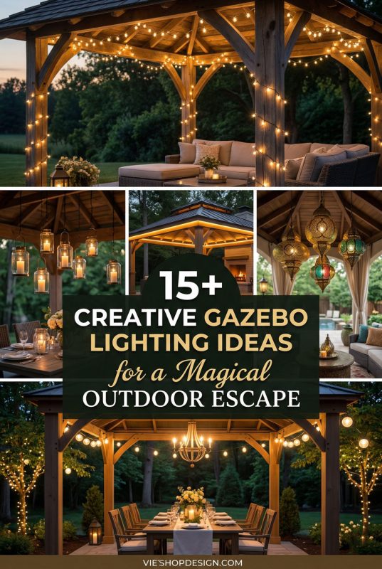 15+ Creative Gazebo Lighting Ideas For A Magical Outdoor Escape