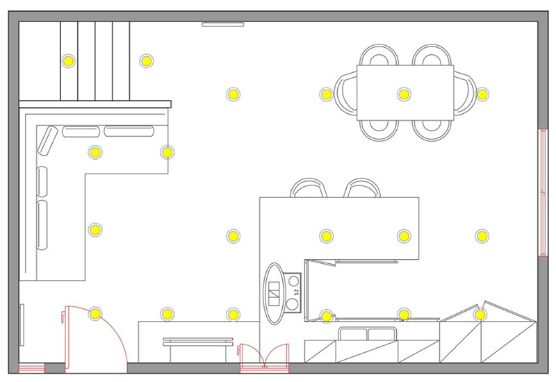 Arrange Recessed Lighting Based On The Room Size And Its Intended Use