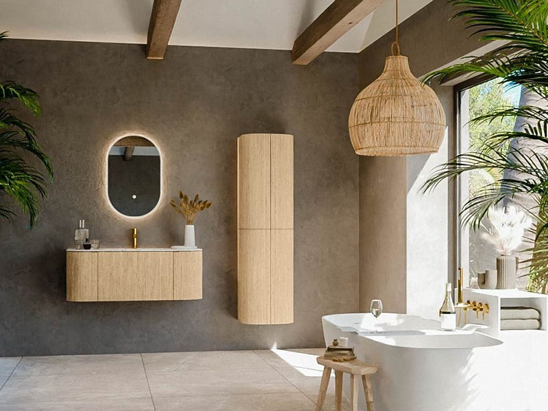 Big Rattan Pendant Ideas For Large Bathrooms