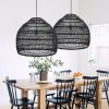 Black Rattan Cage Pendant Light Fixtures