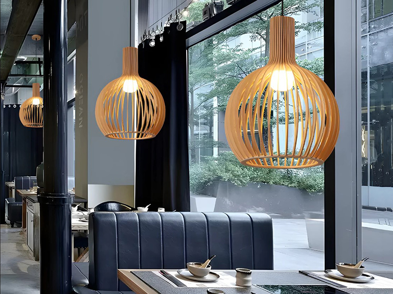 Coffee Shop Wood Pendant Lights
