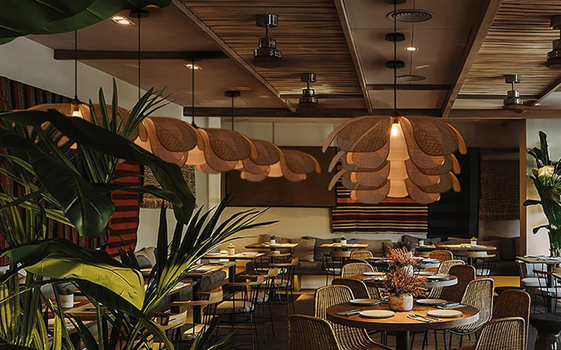 Creative Flower Rattan Light Rattan Petal Pendant