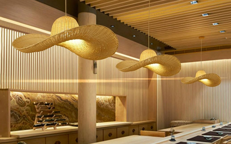 Creative Rattan Hat Lighting Fixtures