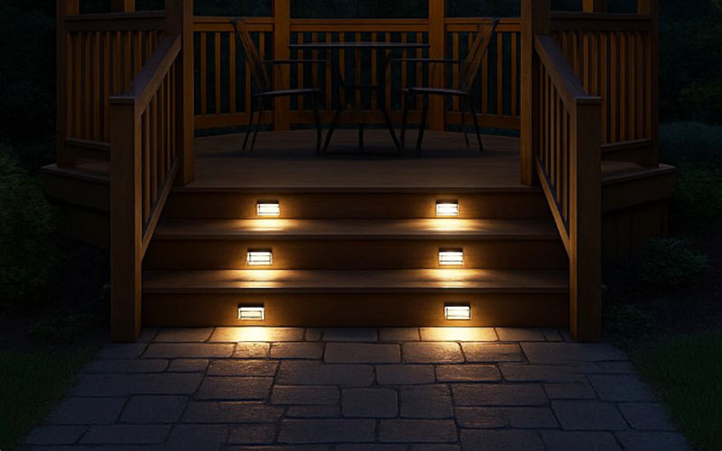 Gazebo Solar‑powered Step Lighting