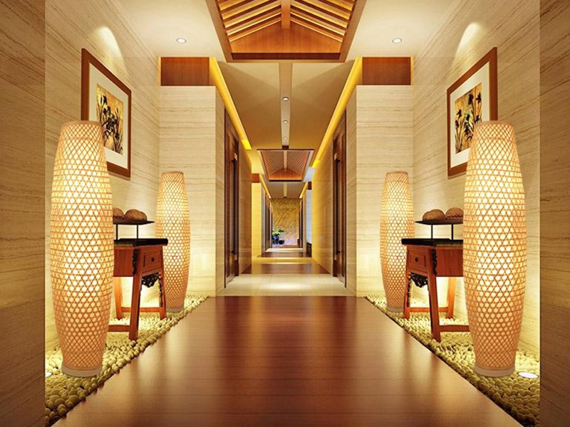 Hotel Bamboo Floor Lamps