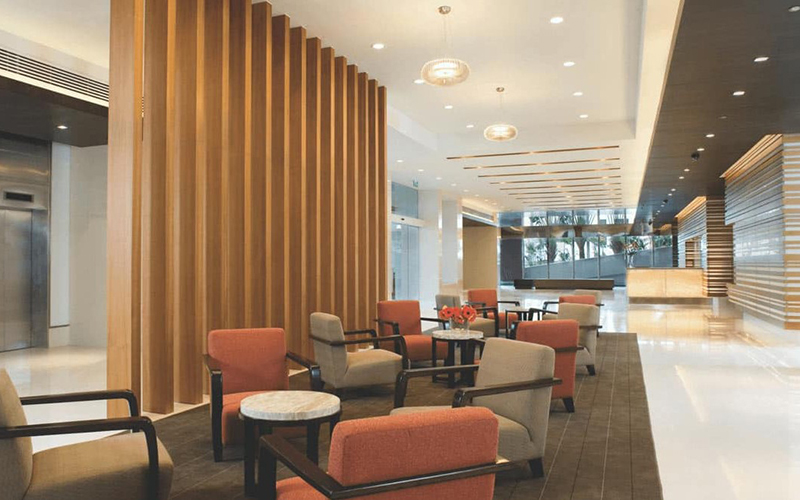 Hotel Lobby With Recessed Ceiling Lights