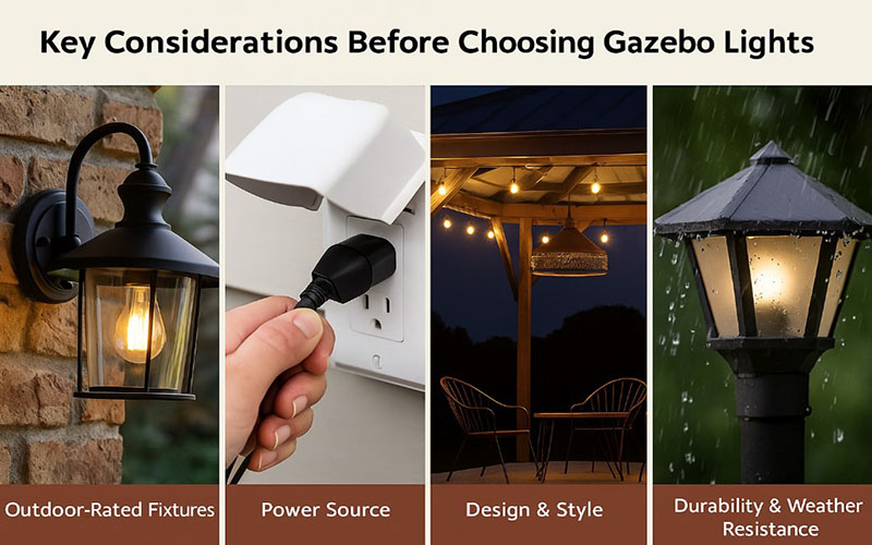 Key Considerations Before Choosing Gazebo Lights